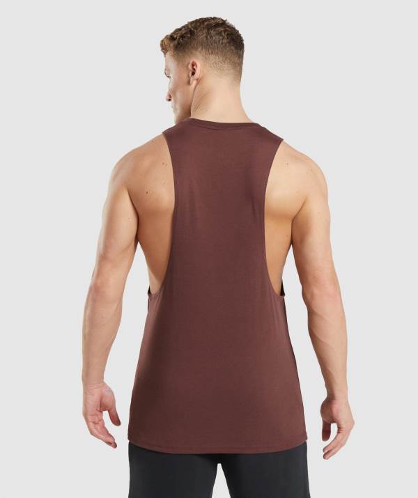 Panske Tielko Gymshark Legacy Drop Arm Ruzove Hnede | LP4783256